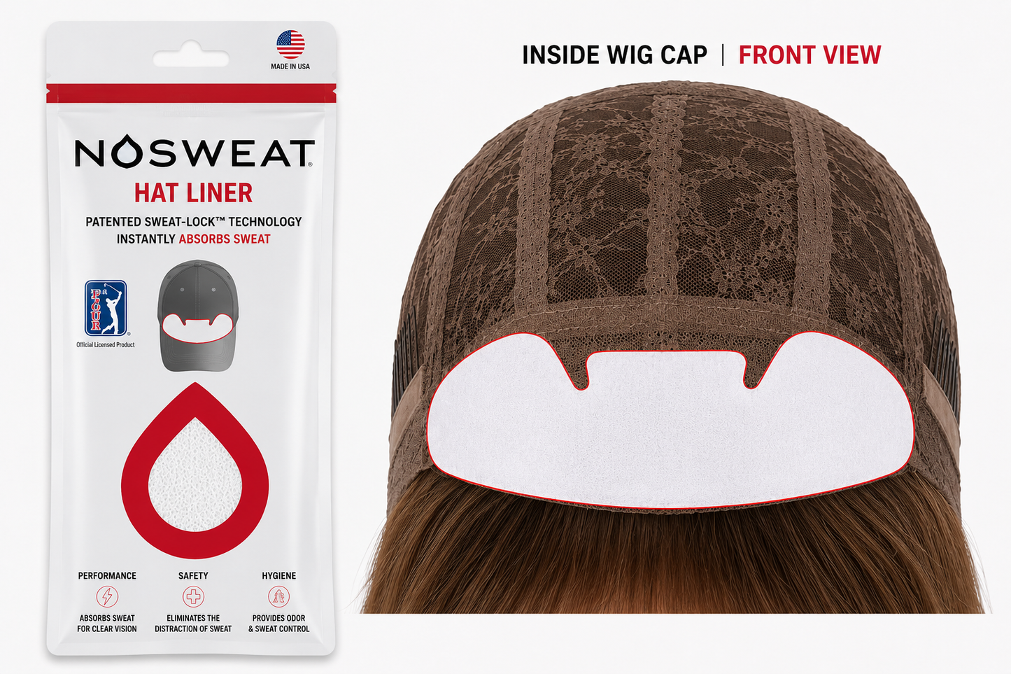 Sweat Liners for Wigs, Hats, Helmets: NoSweat® White & Black