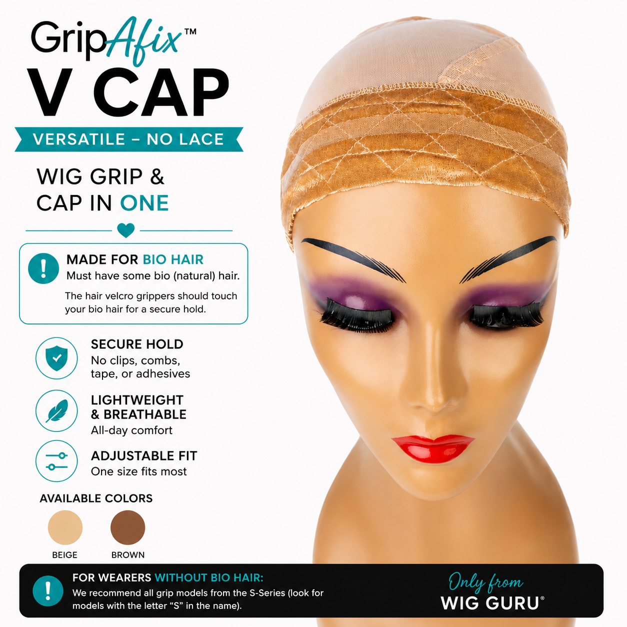 GripAfix™ V Cap (Versatile) – For Wearers with Bio Hair