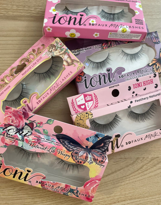 Ioni NATURAL LASHES Faux Mink Eyelashes VARIOUS STYLES (1 Pair Pack)