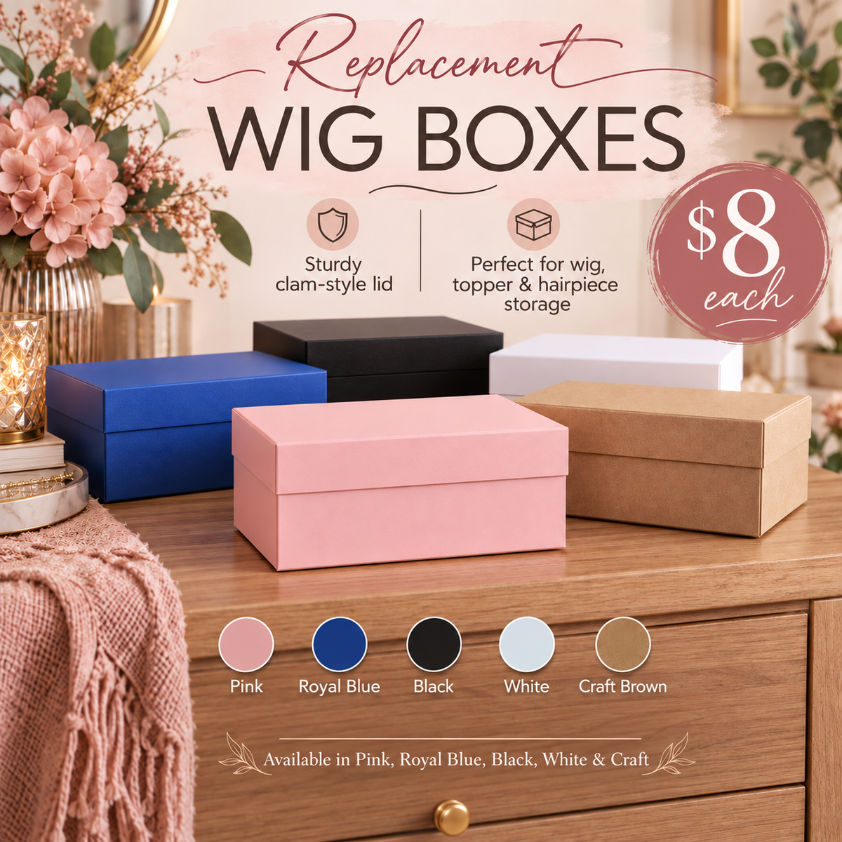 Replacement Wig Box