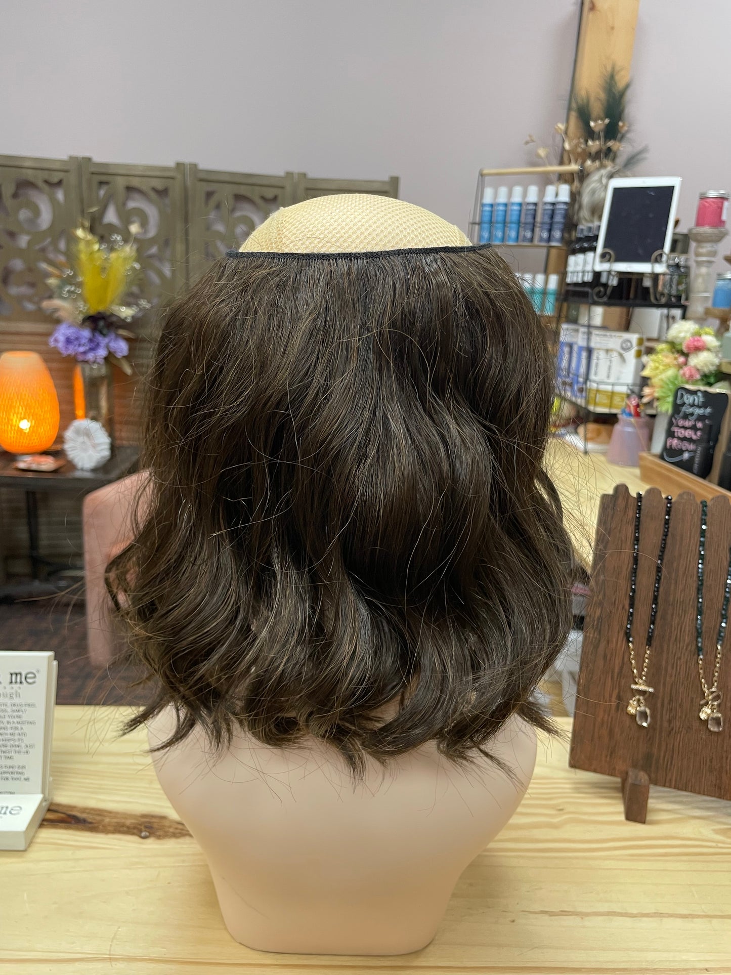 Wavy Bob Halo by Rene of Paris in Ginger Brown *BOUTIQUE DEAL*