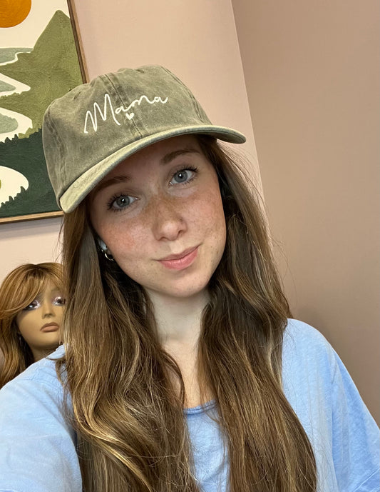 MAMA Embroidered Acid Wash Baseball Cap
