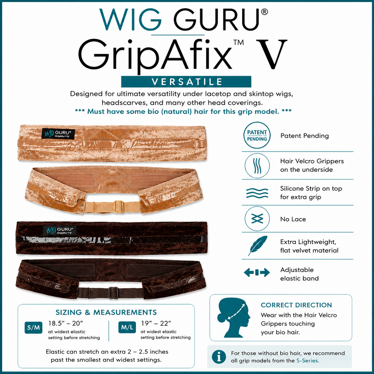 GripAfix™ V Versatile Wig Grip