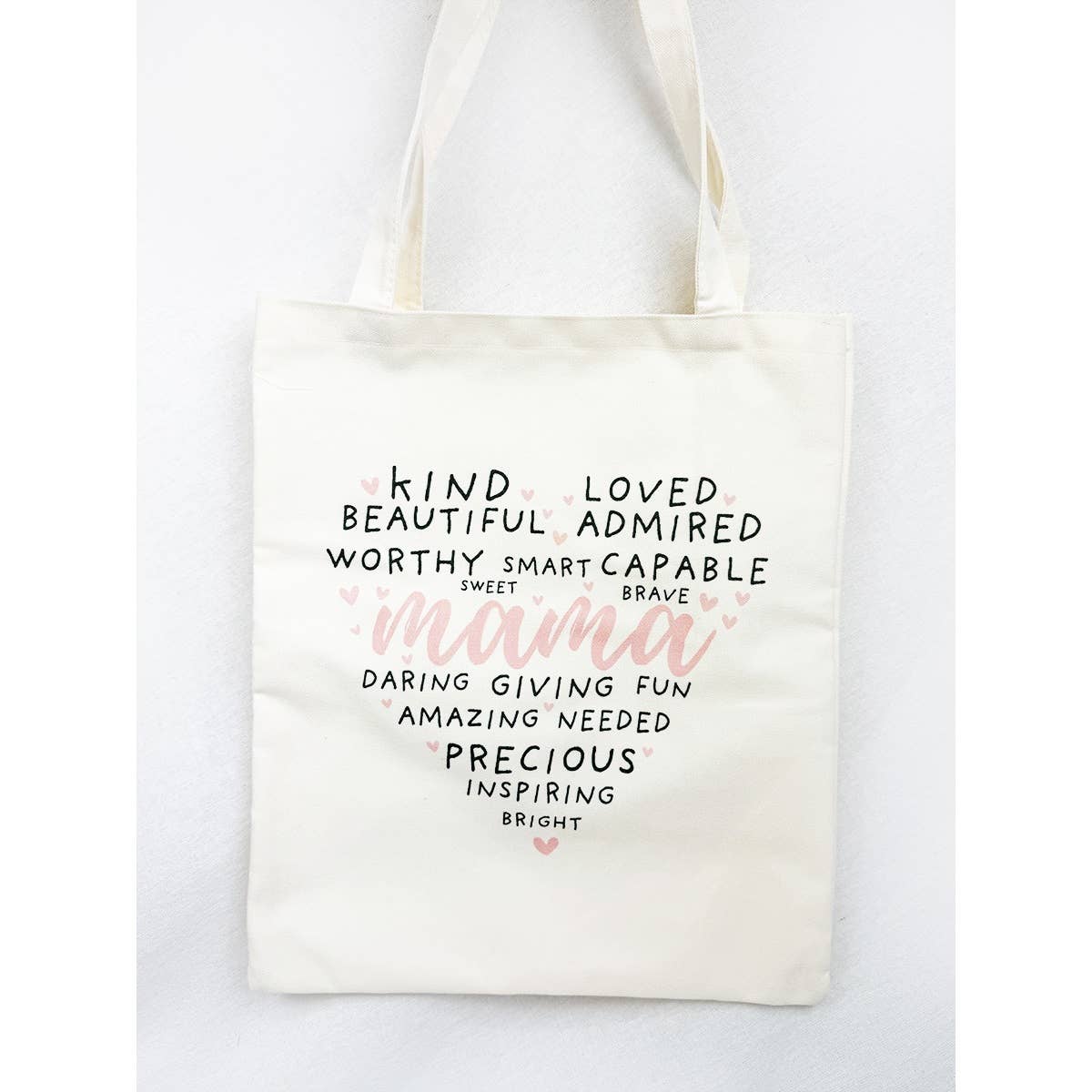 MAMA Heart Graphic Cotton Tote Bag