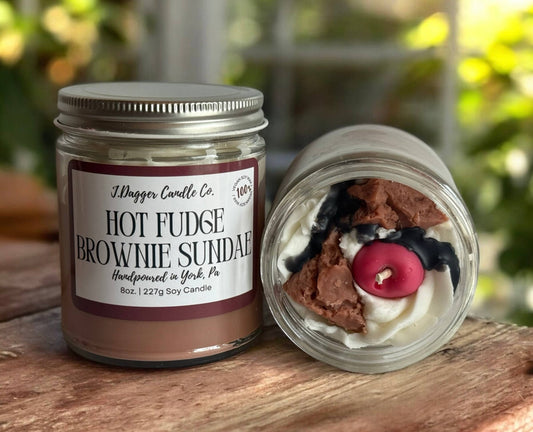 Hot Fudge Brownie Sundae Dessert Soy Candle by J Dagger Candle Co.