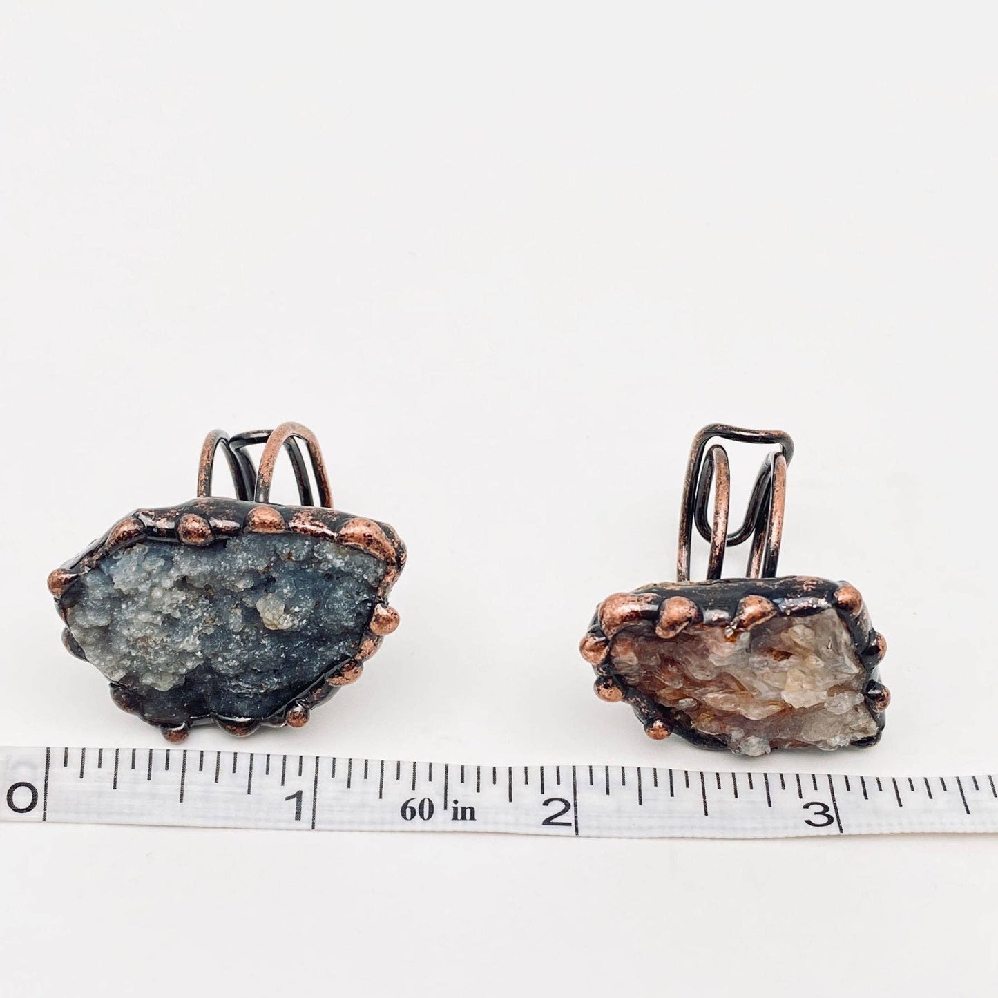 Irregular Natural Agate Rough Stone Adjustable Ring - CS