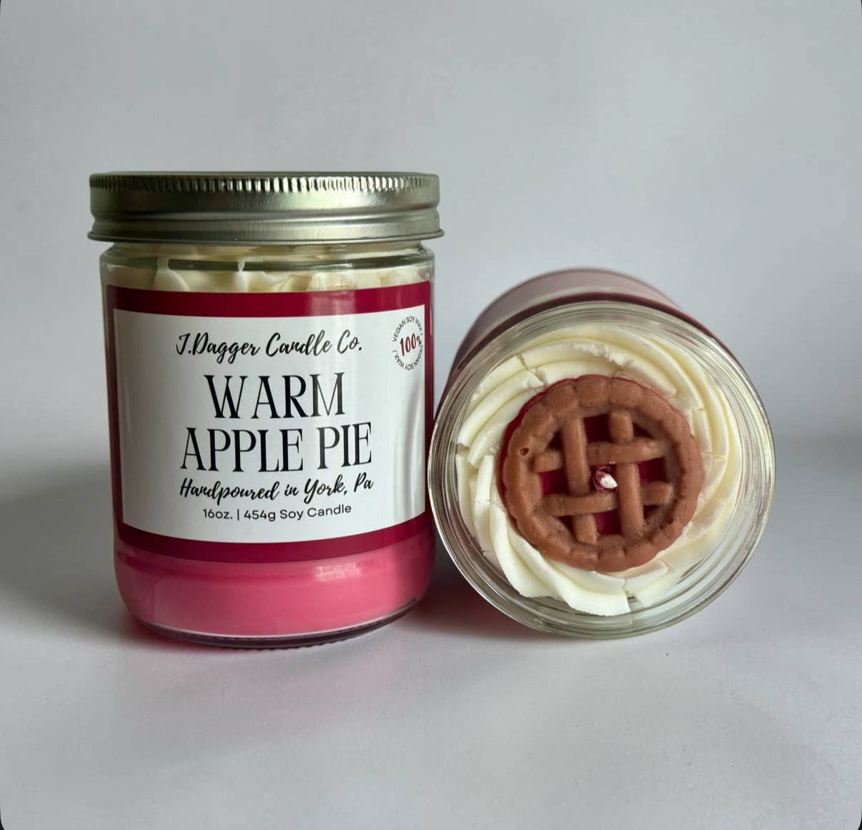 Warm Apple Pie Soy Dessert Candles- J Dagger Candle Co.