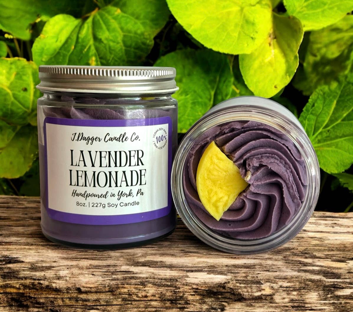 Lavender Lemonade Soy Dessert Candles: J Dagger Candle Co. - 8oz.