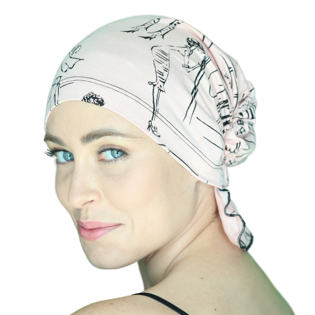 Pink Ladies Paris Scenes Chemo Beanie by Chemo Beanies