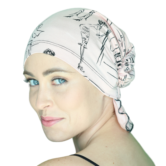 Pink Ladies Paris Scenes Chemo Beanie by Chemo Beanies