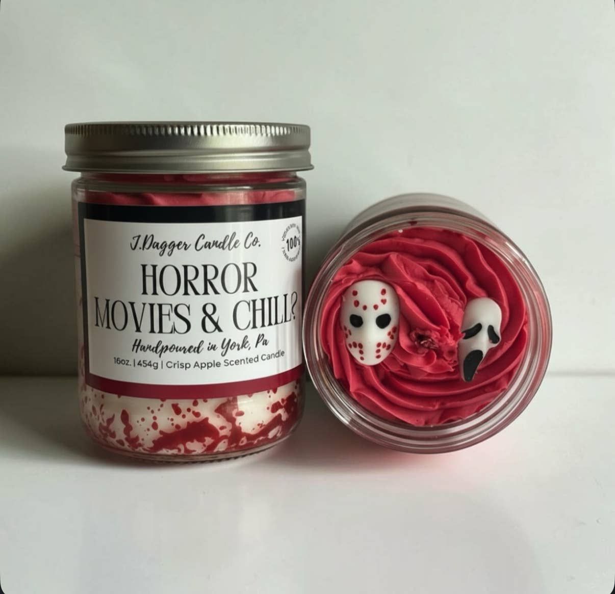 Horror Movie Themed Halloween Soy Dessert Candles- J Dagger Candle Co.