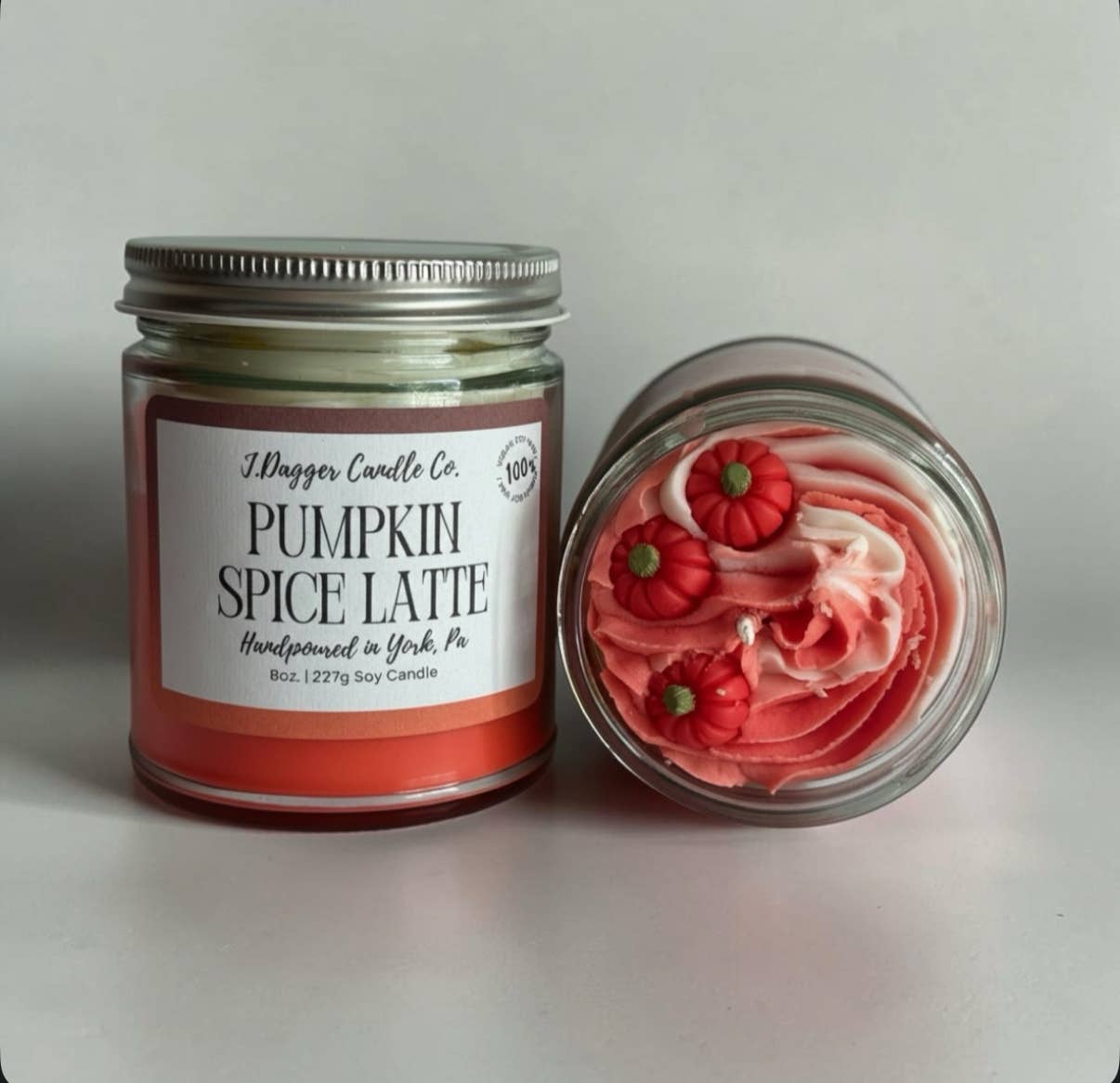 Pumpkin Spice Latte Soy Dessert Candles- J Dagger Candle Co.