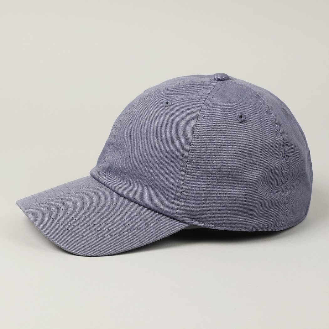 Stone Washed Cotton Solid Color Baseball Cap (Various colors)