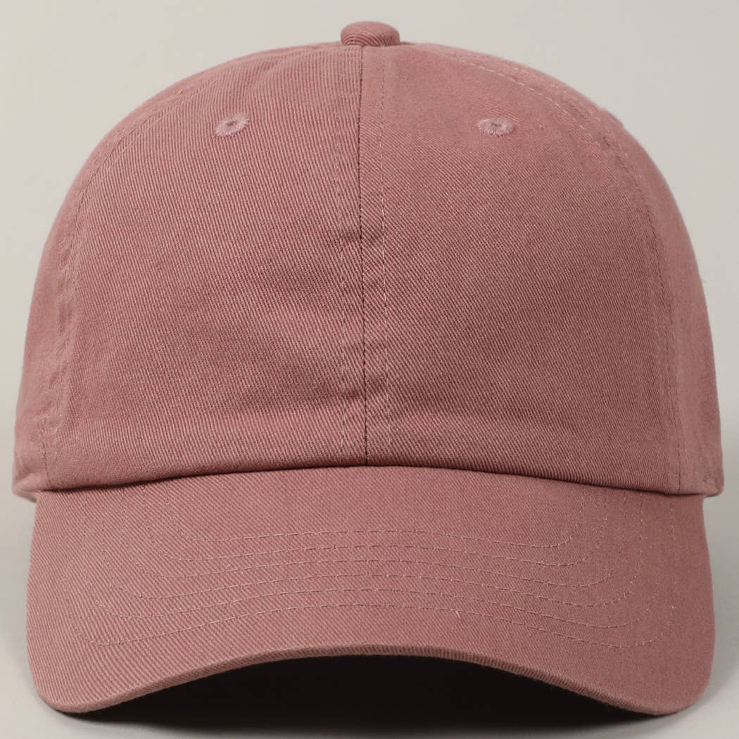 Stone Washed Cotton Solid Color Baseball Cap (Various colors)