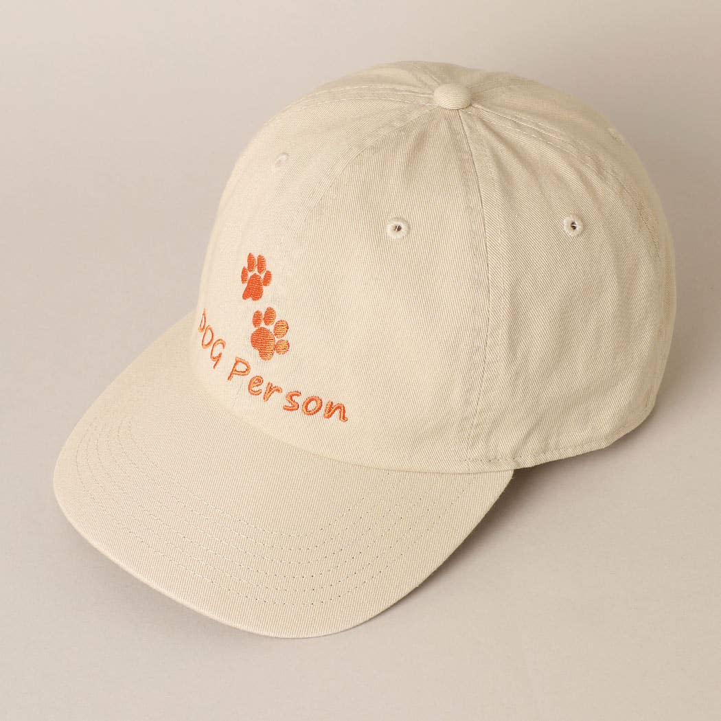 Dog Person Embroidered Cotton Baseball Cap