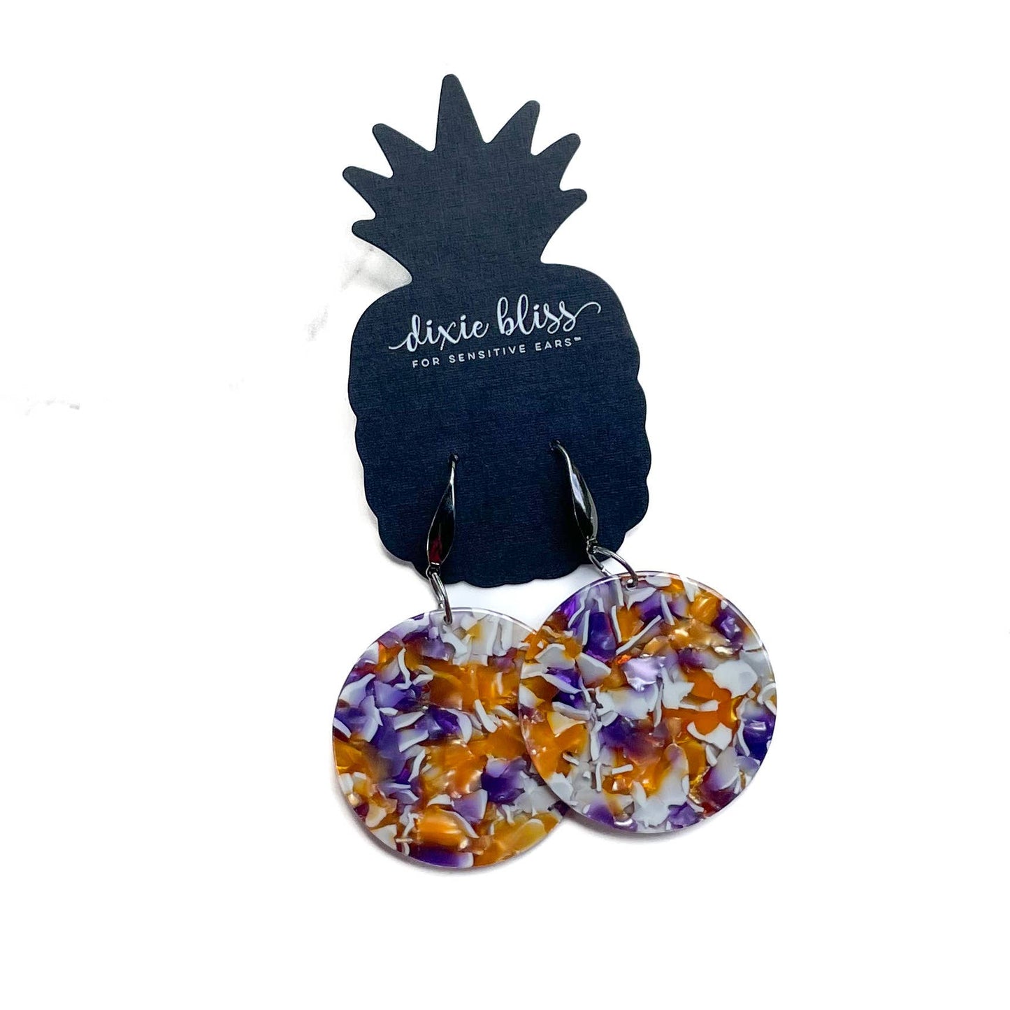 Florence in Purple Marble Earrings by Dixie Bliss