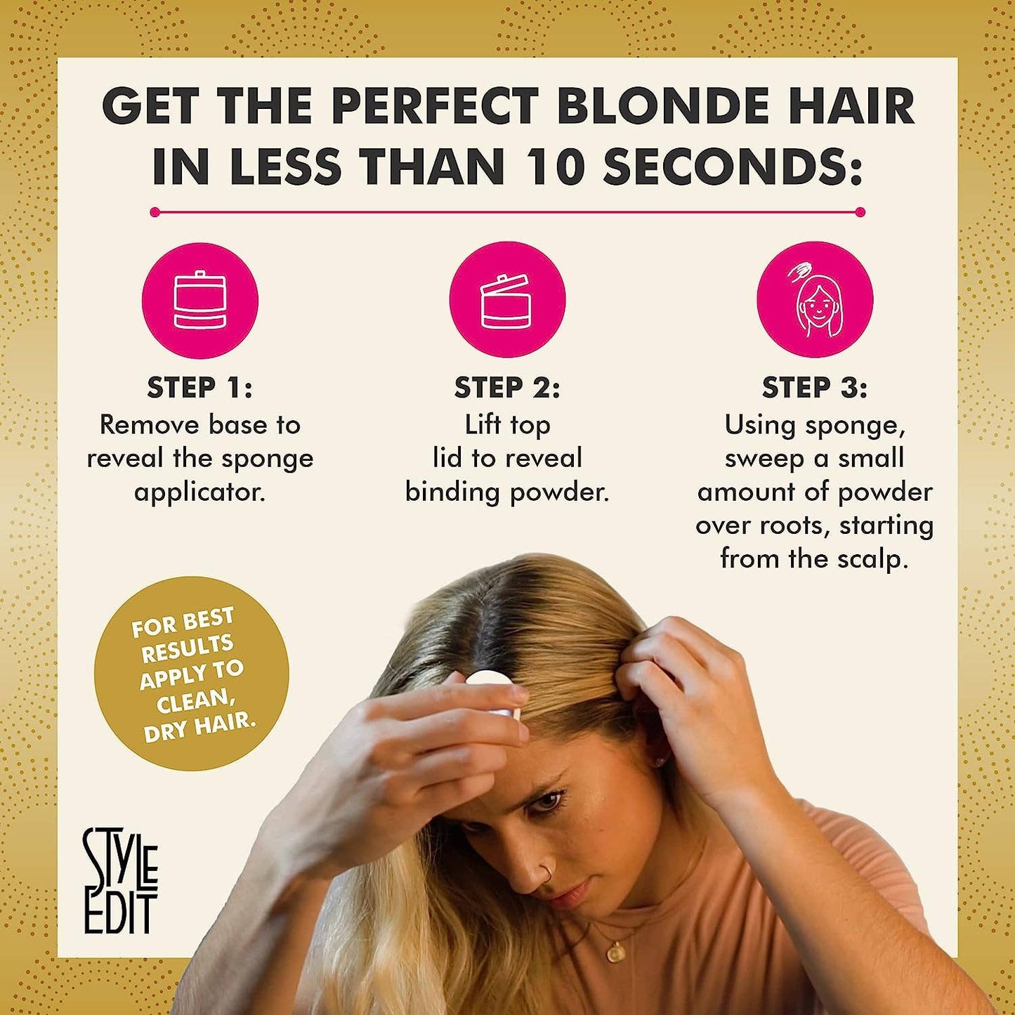 Style Edit Root Touch Up Powder – Blonde (For Bio Hair & Wigs)