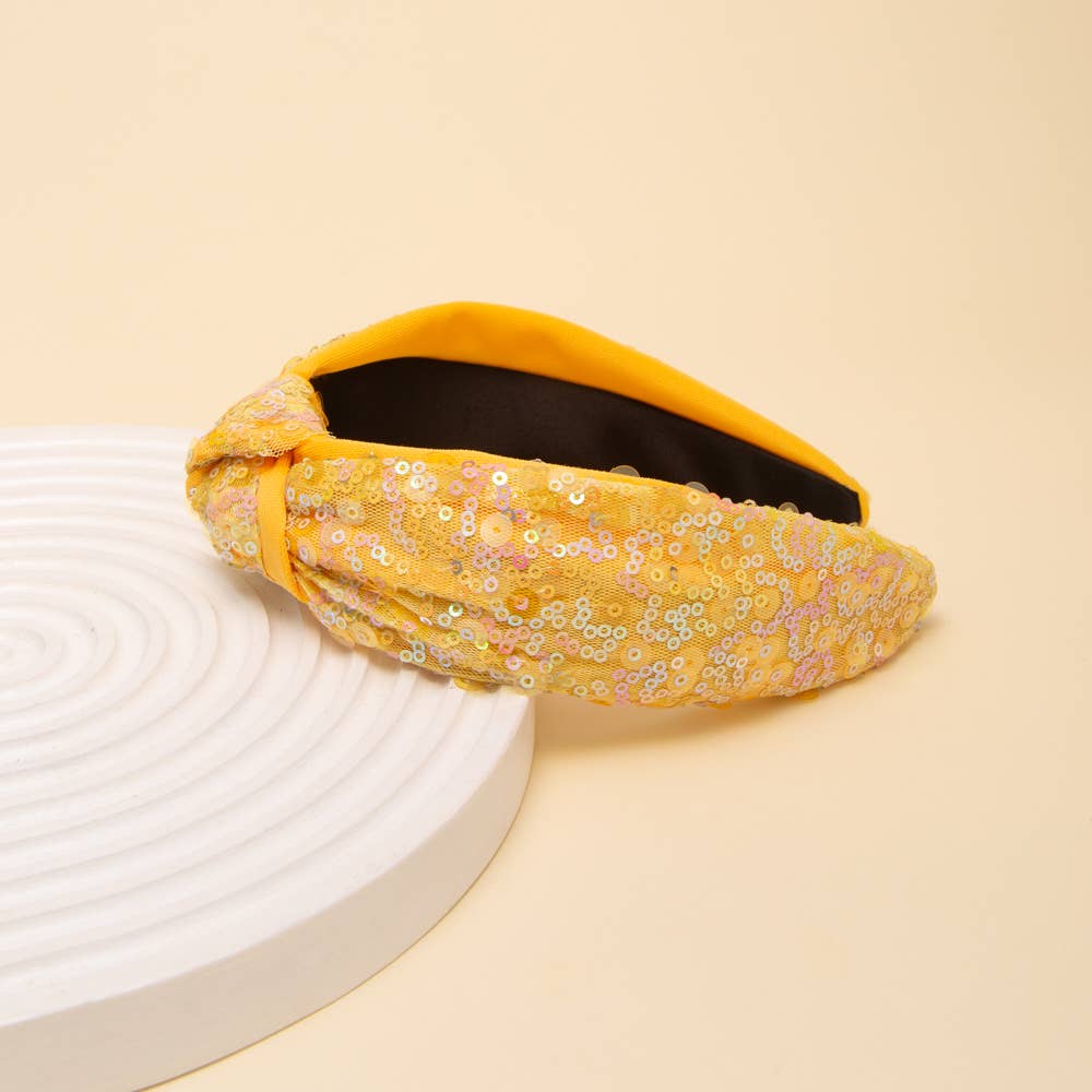 Pastels Sequins Top Knot Headband – Various Colors