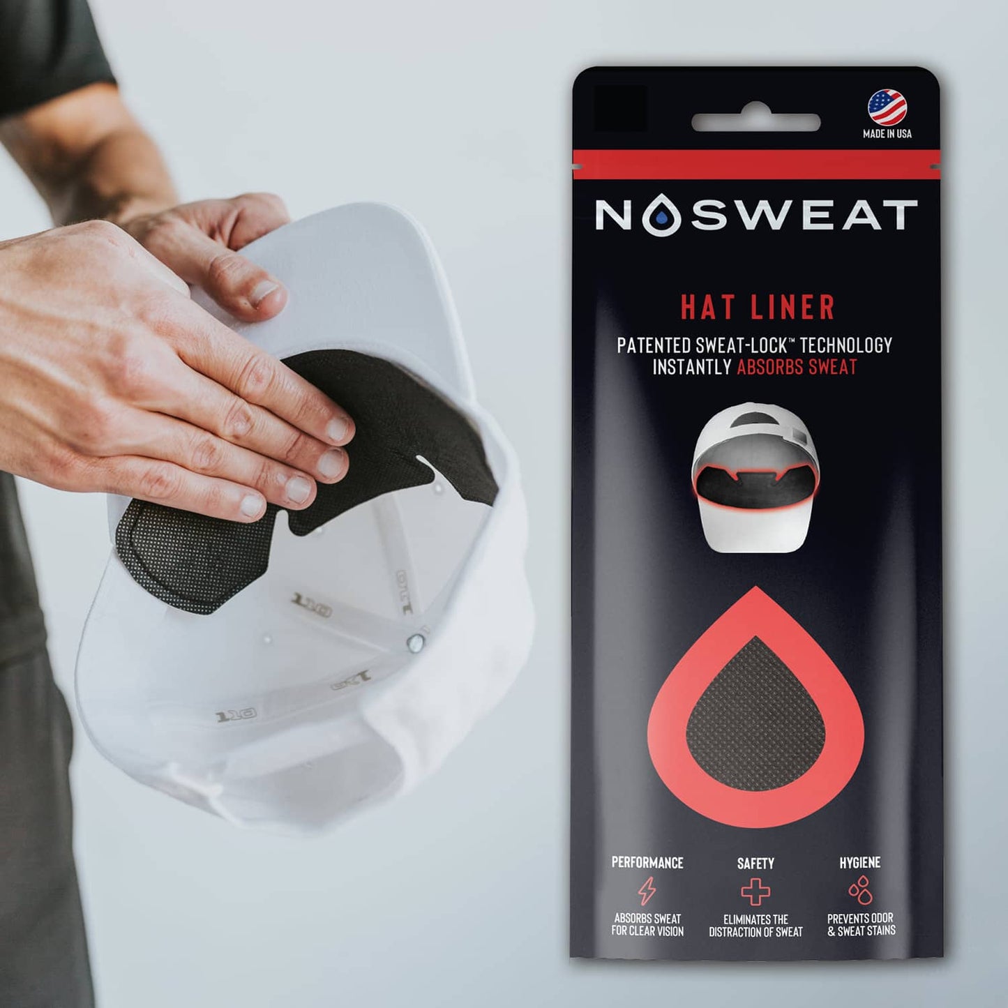 NoSweat - White & Black Sweat Liners - Patented SweatLock™