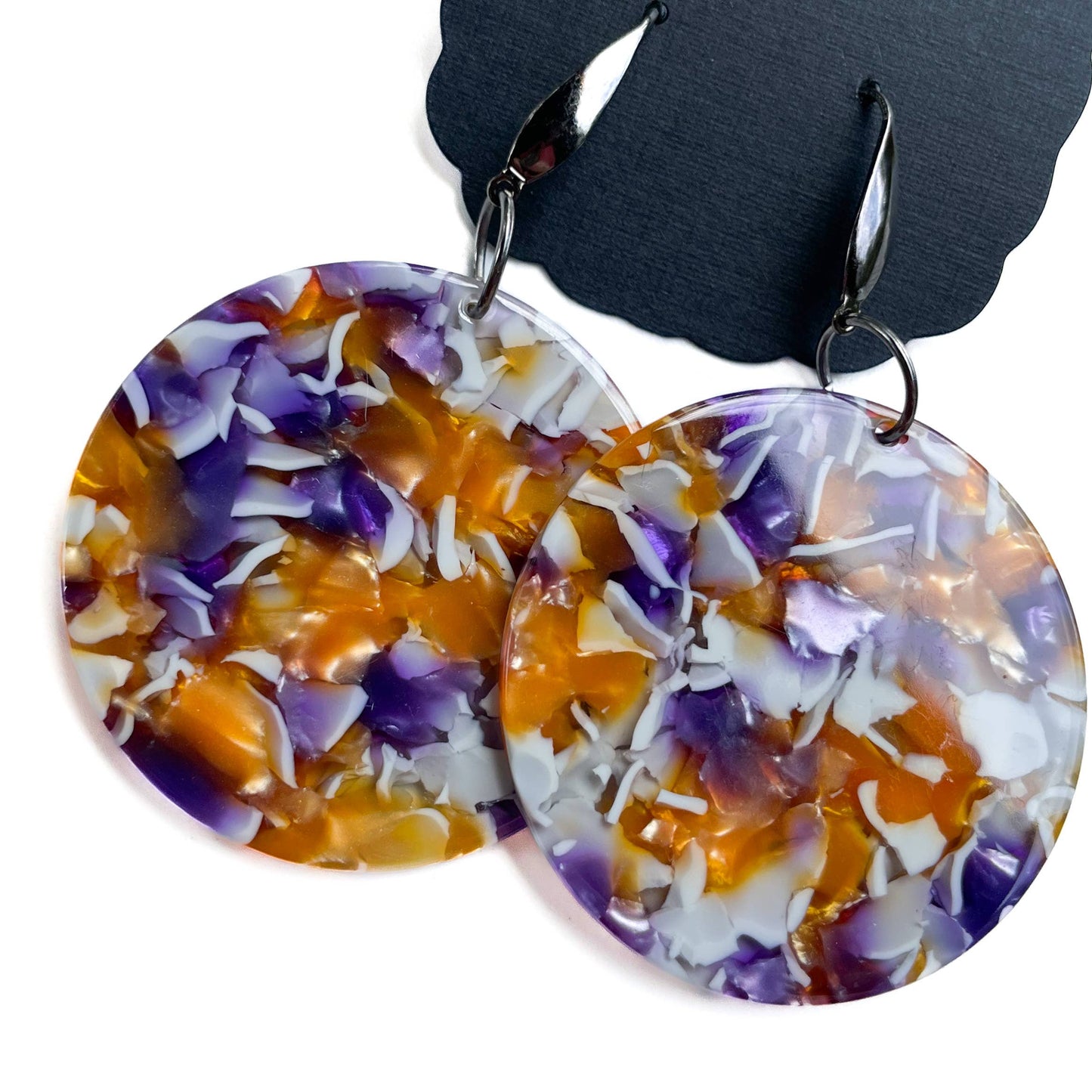 Florence in Purple Marble Earrings by Dixie Bliss