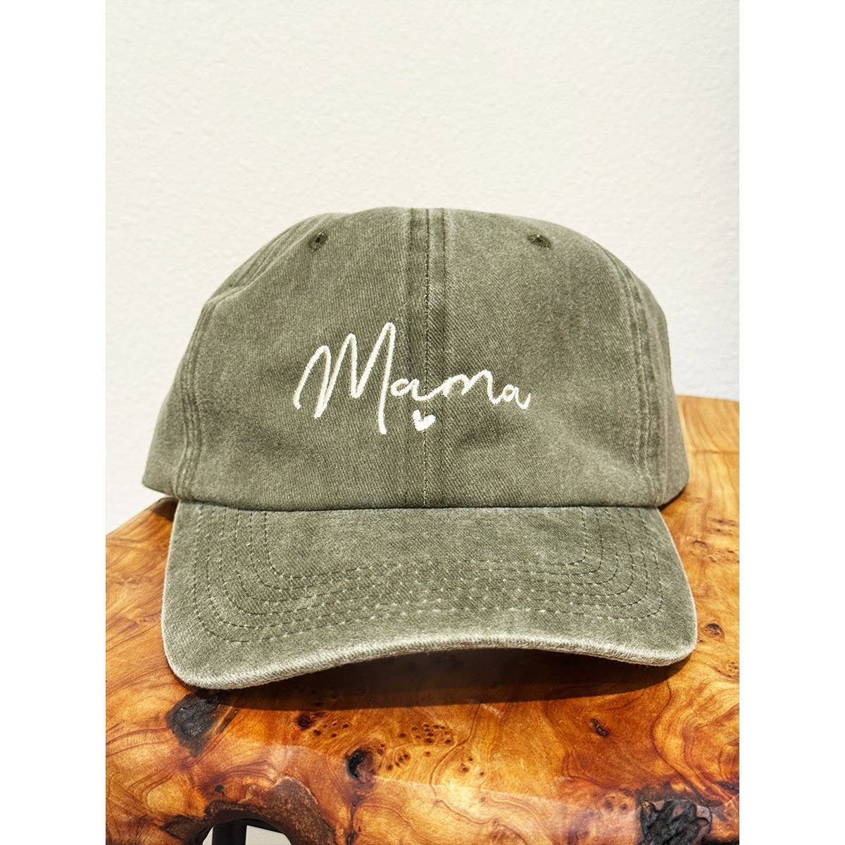 MAMA Embroidered Acid Wash Baseball Cap