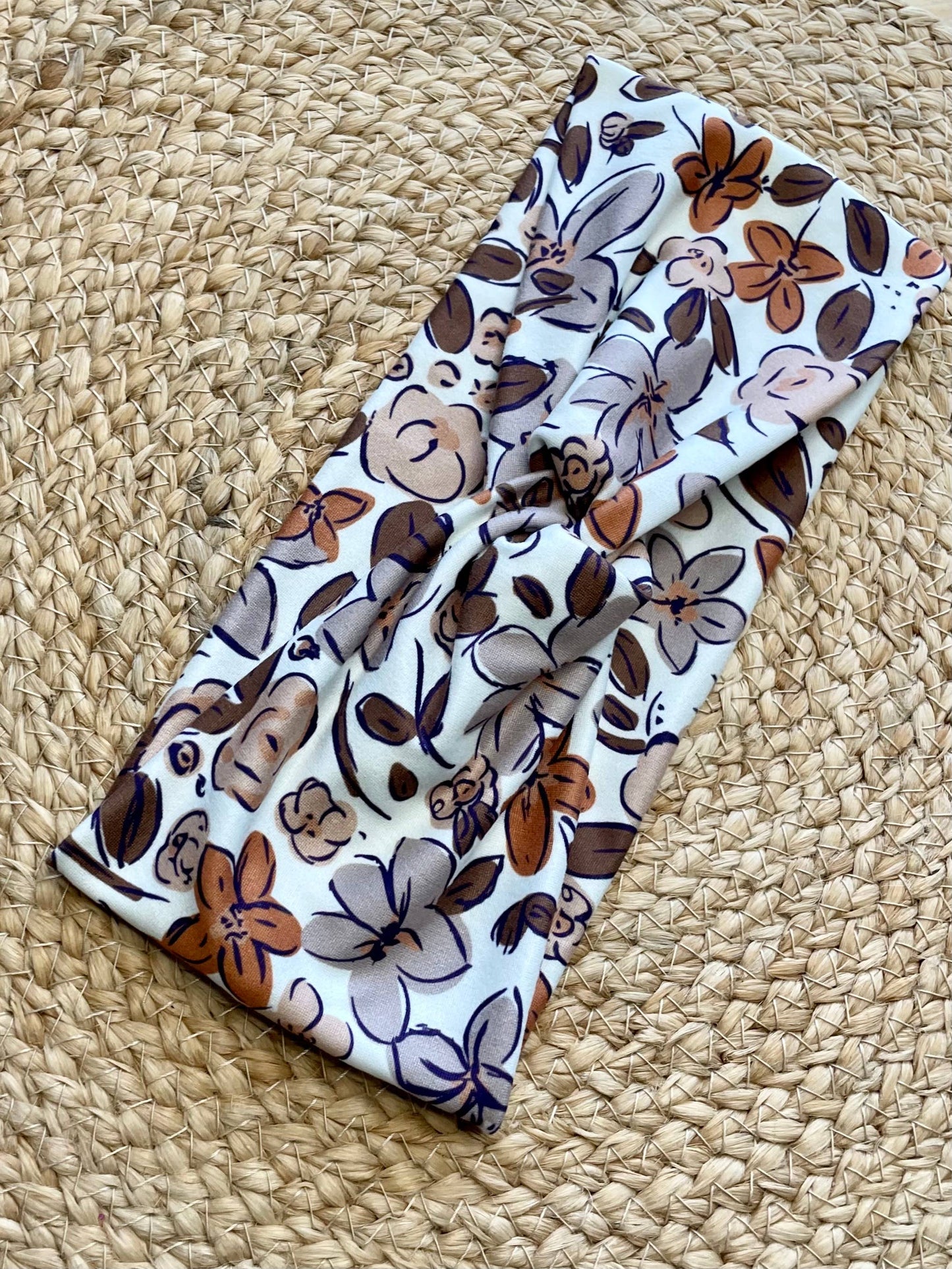 London Garden Brown & Gray Knit Twist Headband - Designs by Rachel Joy