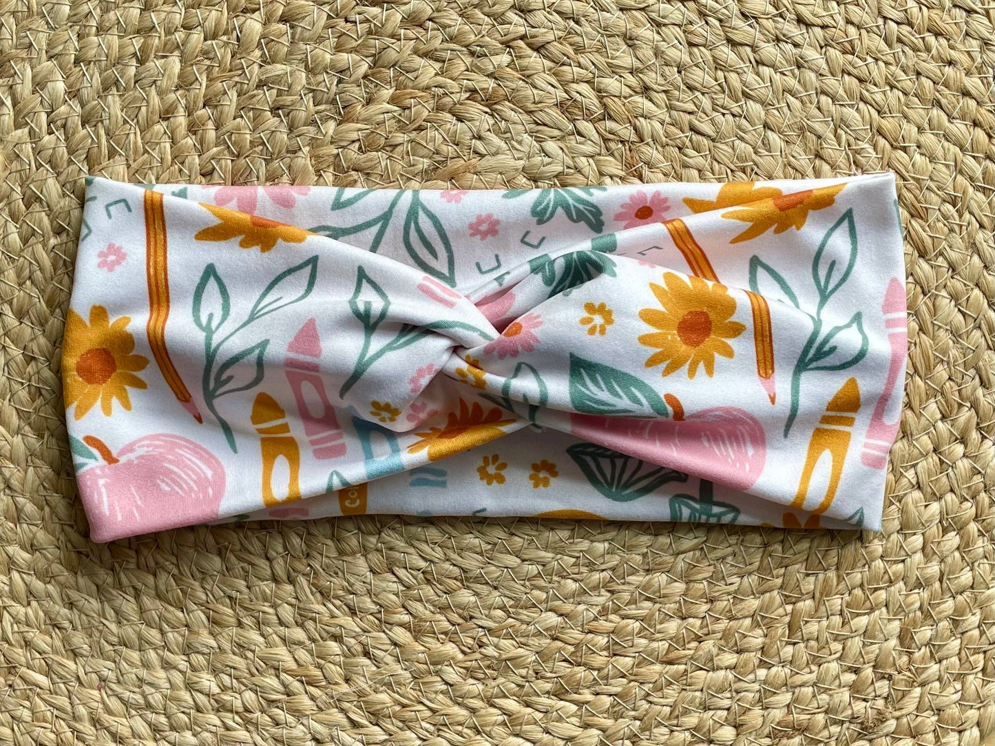 Apple Bouquet Knit Twist Headband - Designs by Rachel Joy