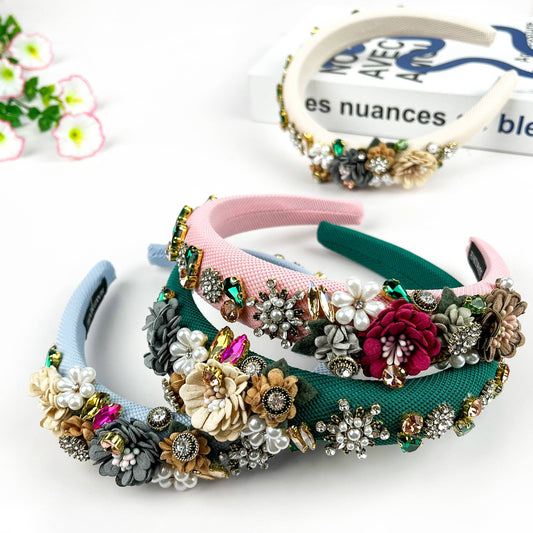 Vintage Flower Baroque Rhinestone Headband