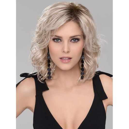 BEACH MONO by ELLEN WILLE in PASTEL BLONDE ROOTED | Platinum, Dark Ash Blonde, and Medium Honey Blonde blends With Dark Roots