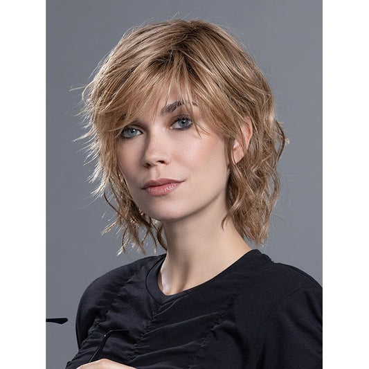 ANIMA by ELLEN WILLE in LIGHT BERNSTEIN ROOTED 12.26.27 | Light Auburn, Light Honey Blonde, and Light Reddish Brown Blend and Dark Roots