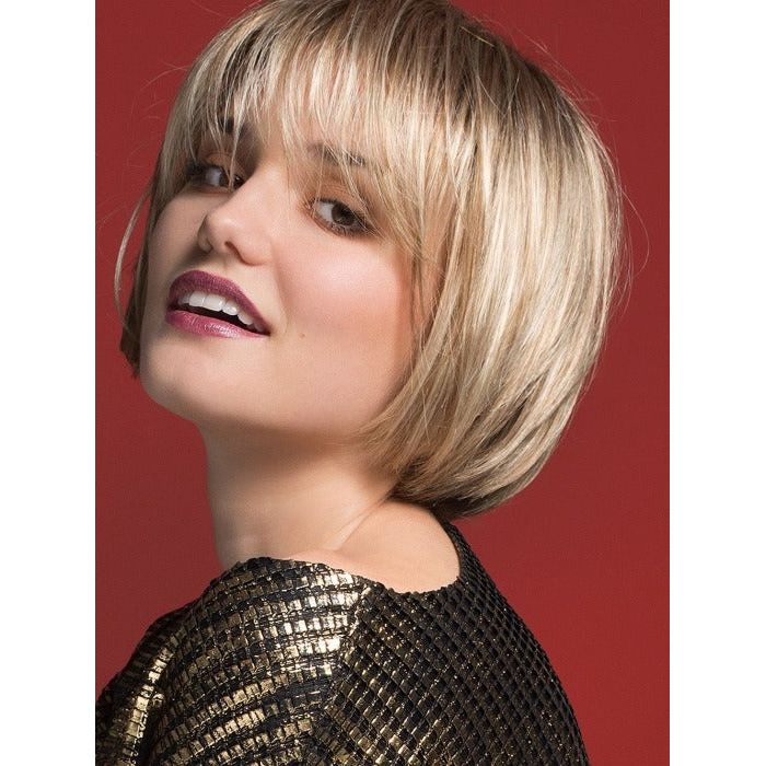 VISTA by ELLEN WILLE in LIGHT HONEY ROOTED 26.25.22 | Medium Honey Blonde, Platinum Blonde, and Light Golden Blonde Blend with Dark Roots