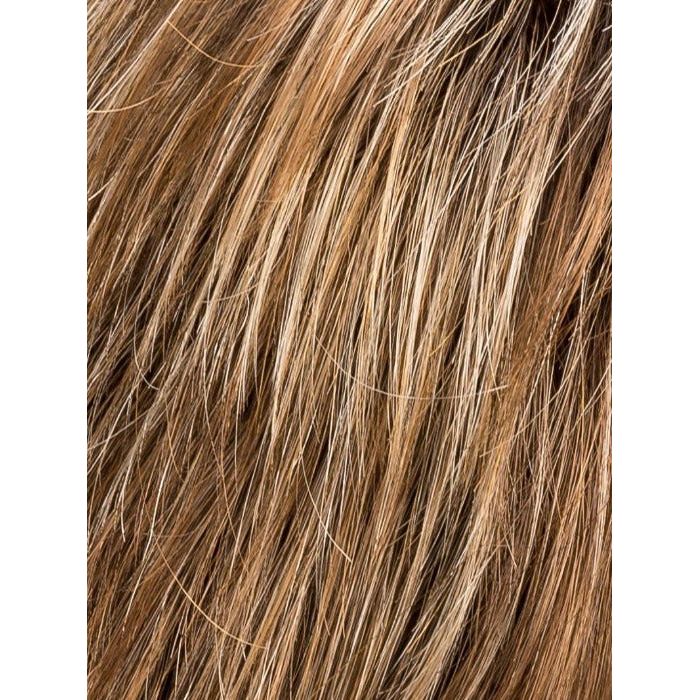 TOBACCO ROOTED 830.26.27 | Medium Brown blended with Light Auburn and Light Golden Blonde and Dark Strawberry Blonde blend with Shaded Roots