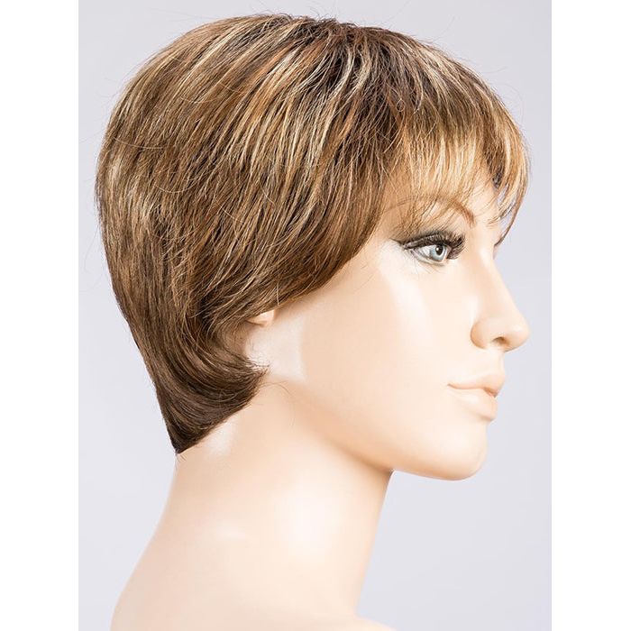 TOBACCO ROOTED 830.26.27 | Medium Brown blended with Light Auburn and Light Golden Blonde and Dark Strawberry Blonde blend with Shaded Roots