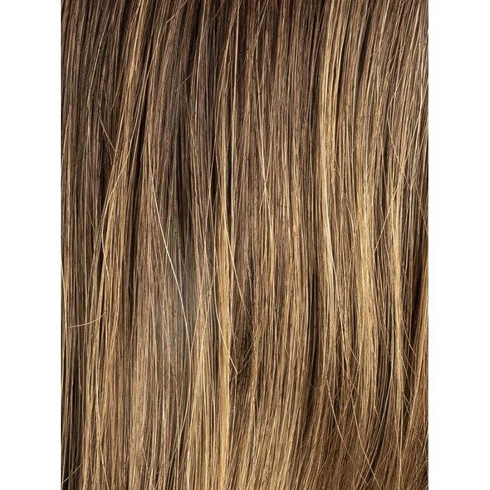 MOCCA ROOTED 830.27.6 | Medium Brown, Light Brown, and Light Auburn Blend and Dark Roots
