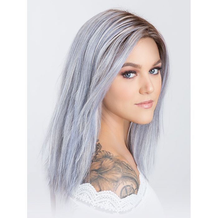 TABU by ELLEN WILLE in ICE BLUE ROOTED | Seamless Blend of Slate Gray Mixed with Light Steel Blue and a Touch of White Smoke with Dark Roots
