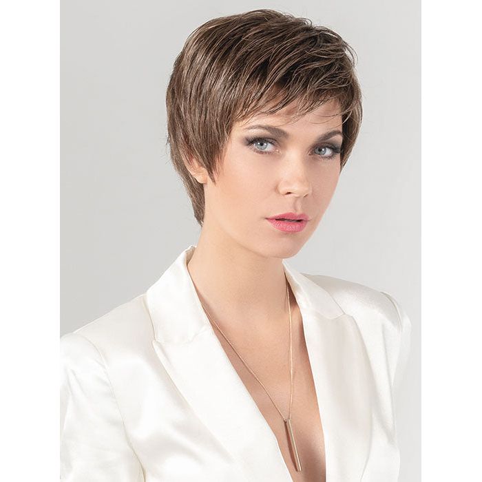 DESIRE by ELLEN WILLE in NOUGAT ROOTED 12.8.20 | Medium-golden Brown blended with Medium ginger Blondes, with Medium Brown Roots