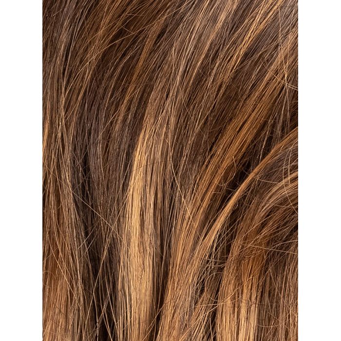 HAZELNUT ROOTED 830.31.6 | Medium Brown blended with Light Auburn, Light Copper Red, and Dark Brown with dark shaded roots 