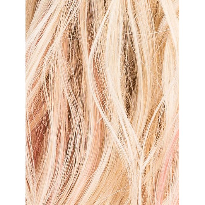 ROSE BLONDE ROOTED | Medium Dark Brown Roots that melt into a Pale Golden Blonde with a Mixture of Pink Tones Underneath with Dark Roots